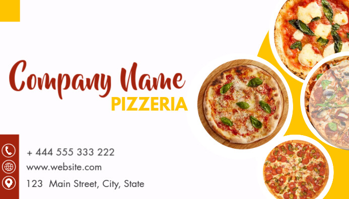 pizza place business card design template Визитная карточка