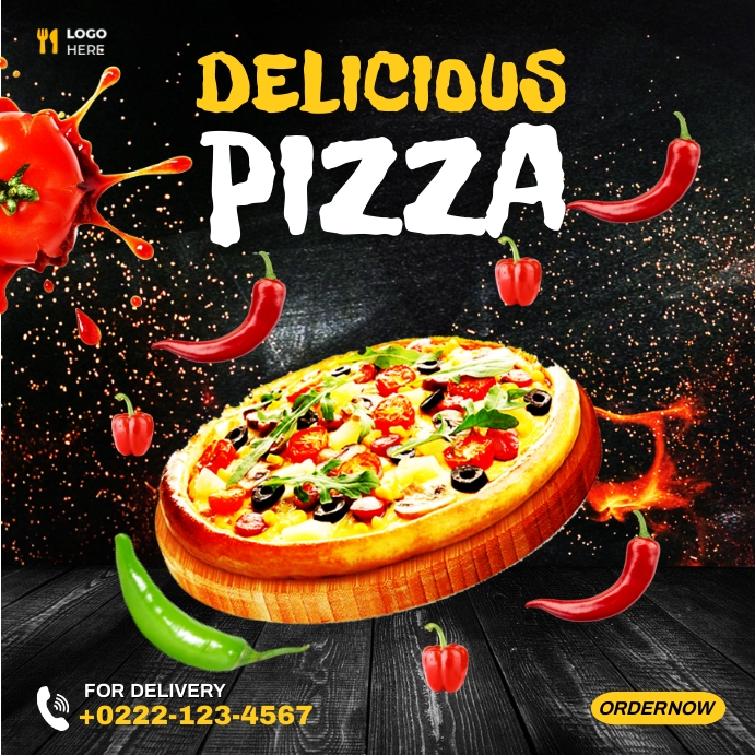 Pizza Poster Example Poster Pizza Templat | PosterMyWall