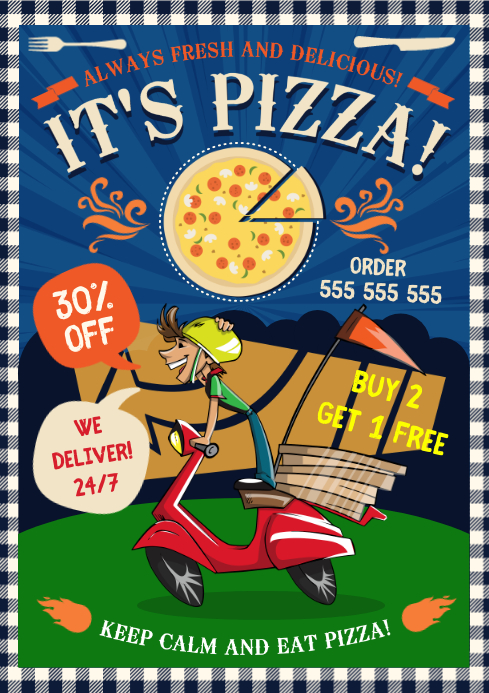 Pizza Poster Example PIZZA POSTER Template | PosterMyWall