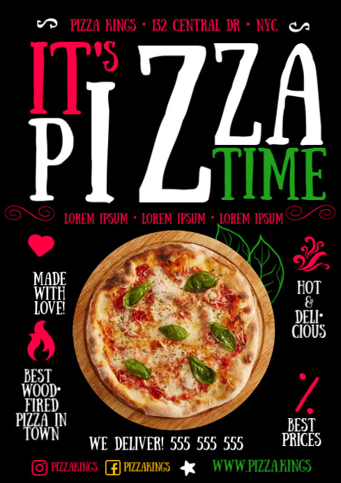 Pizza Poster Example PIZZA POSTER Template | PosterMyWall