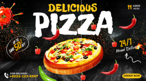 Noir Pizza Delivery Twitter Post Template