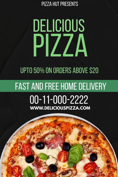 Pizza Poster Example Pizza Delivery Promotion Template | PosterMyWall