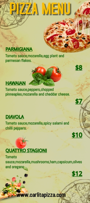 PIZZA RACK MENU Template | PosterMyWall