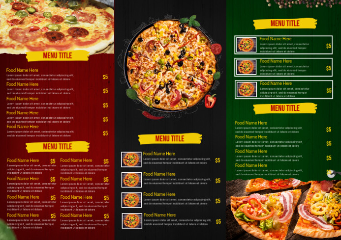 Pizza Block Menu.pdf Copy of Pizza Restaurant Food Menu Trifold Template | PosterMyWall