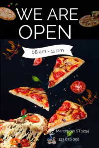 Pizza Restaurant Opening Poster Plakat template