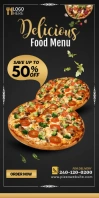 Pizza Roll up Banner avvolgibile 3' × 6' template