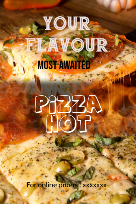 Plantilla De Posters De Venta De Pizzas Cartel De Publicidad De Sabor Nuevo Viajero Postermywall