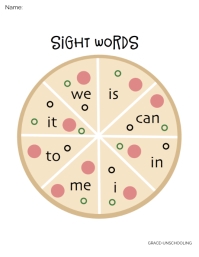 Pizza Sight Words Homeschool Worksheets Template | PosterMyWall Pizza Sight Words Homeschool Worksheets Template | PosterMyWall