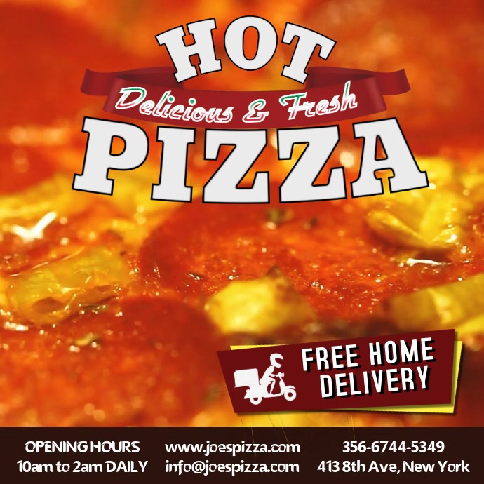 Pizza Social Media Promo Template Postermywall