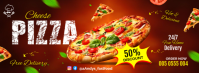 红色 Pizza Promotion Copertina Facebook Template