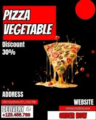 Pizza Vegtables Flyer Template Ads Instagram Portrait