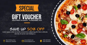 Черный Gift Voucher Promotion Facebook Shared Image Template