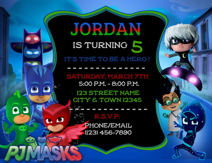 Free Printable Pj Masks Invitations Free Printable Pj Masks Invitations