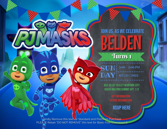 pj masks template postermywall