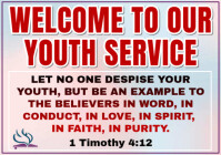 Placard Welcome to our Youth Service A2 template