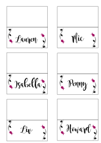 Place Cards A4 template