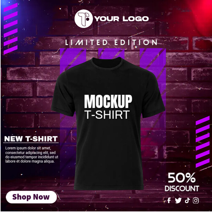 Plain Black Shirt Template PosterMyWall