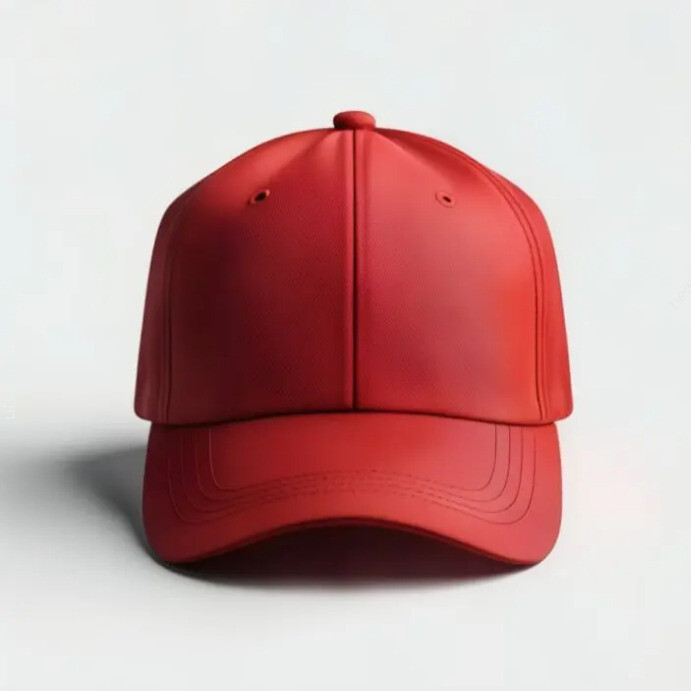 Plain Red Mockup Face Cap Template | PosterMyWall
