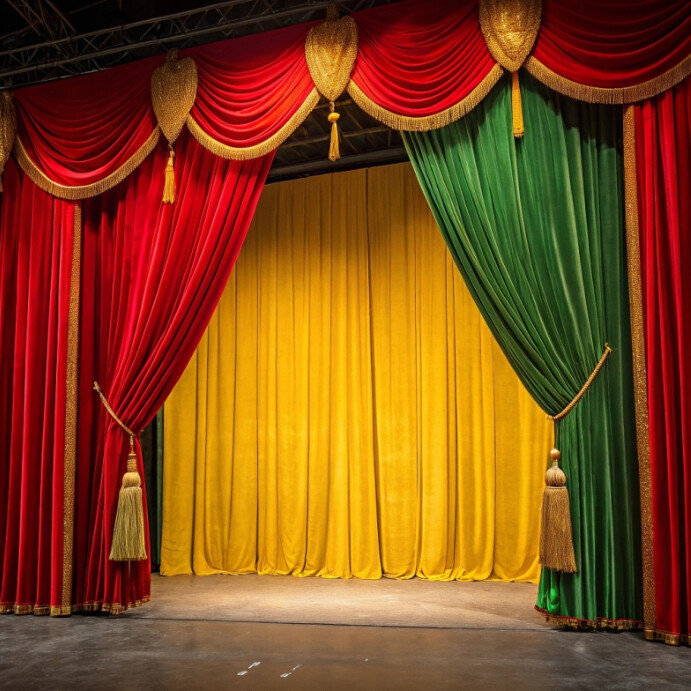 Plain stage with curtain decor Instagram Post template