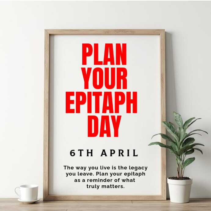 Plan Your Epitaph Day Template | PosterMyWall