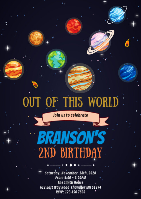 Modele Invitation A Theme Anniversaire Planete Et Espace Postermywall Modele Invitation A Theme Anniversaire Planete Et Espace Postermywall