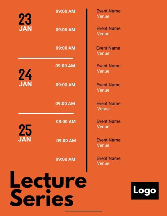 Copy of Planner, Rundown, Schedule Flyer | PosterMyWall