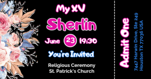 Preto Quinceañera Invitation Facebook-advertentie Template