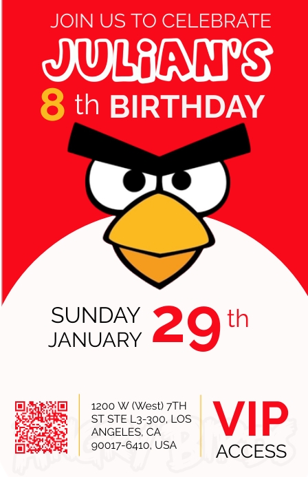 Plantilla para invitación de cumpleaños Szeroki pół strony template
