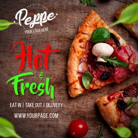 Pizza Pengiriman Brosur Restoran Brosur Iklan Instagram Templat Postermywall