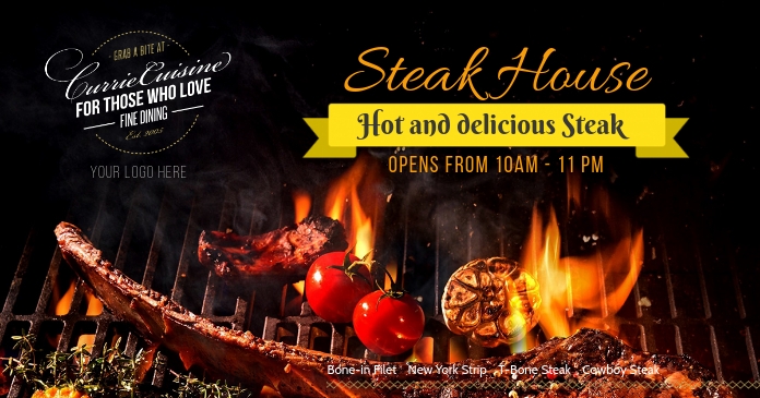 Plantilla para restaurante Imagem partilhada do Facebook template