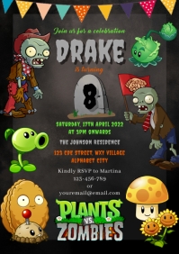 Sort Zombie Birthday Party A4 Template