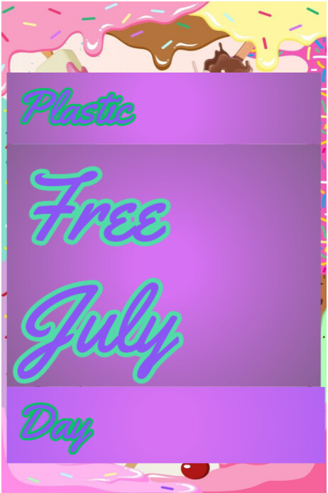 Plastic Free July day Plakkaat template
