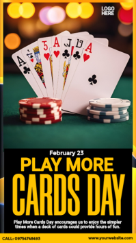Hitam Play More Cards Day Instagram-verhaal Template