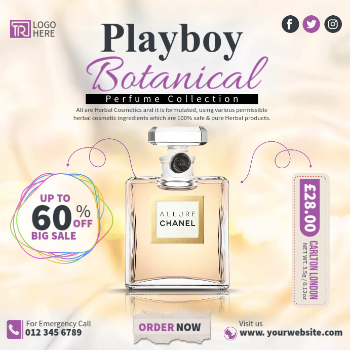 Playboy Botanical Templat | PosterMyWall