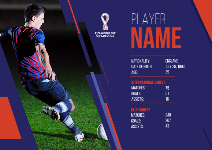 Player Stat Line Player Career Statistics Template | PosterMyWall