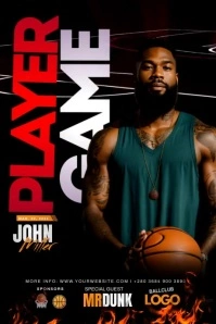 Player Of Game Red Design Póster template