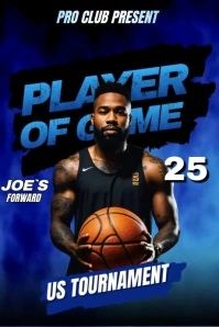Player of The Game Blue Póster template