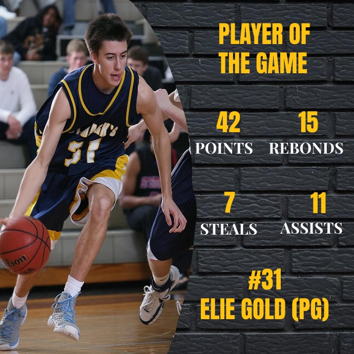 Player of The Game Instagram Post Template | PosterMyWall