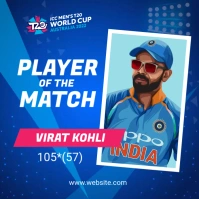 Player of the Match Banner Design Instagram Post template