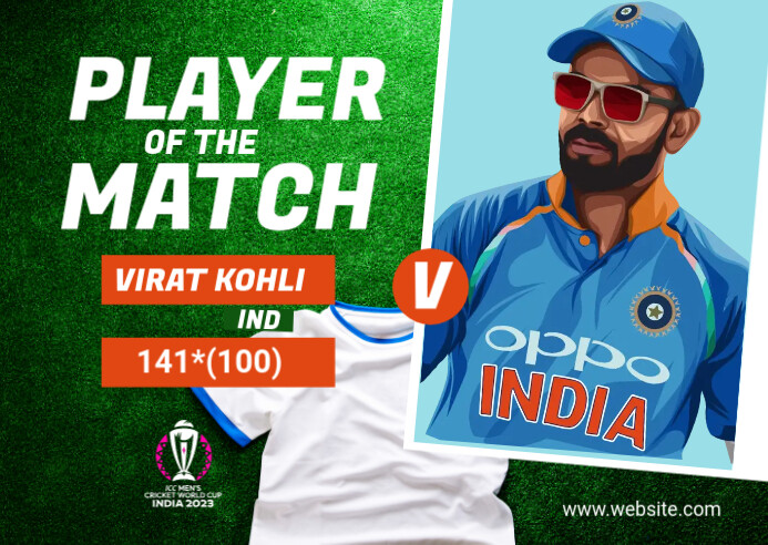 Match Notes Banner Player of the Match Banner Design Template | PosterMyWall