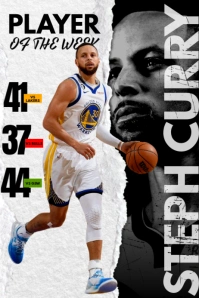 Player of The Week Basketball Design Templates Poster