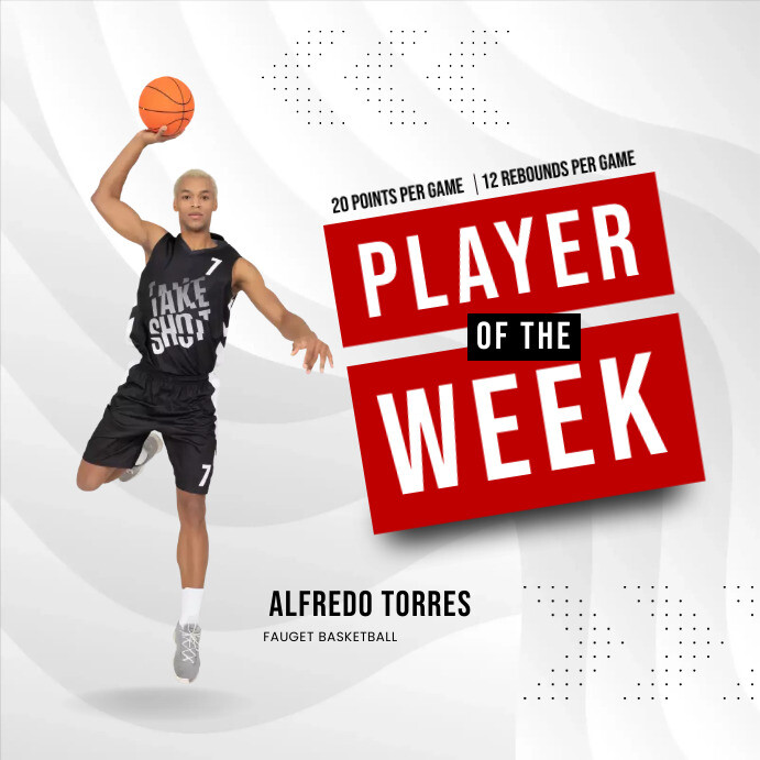 player of the week basketball template Сообщение Instagram