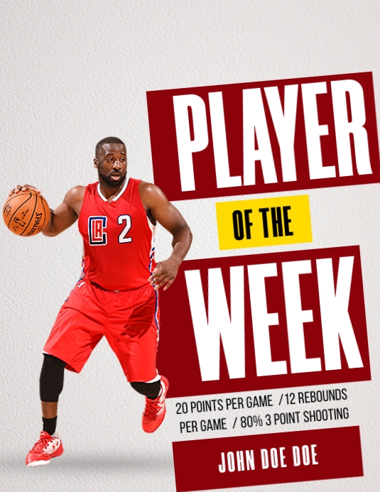 PLAYER OF THE WEEK FLYER Рекламная листовка (US Letter) template