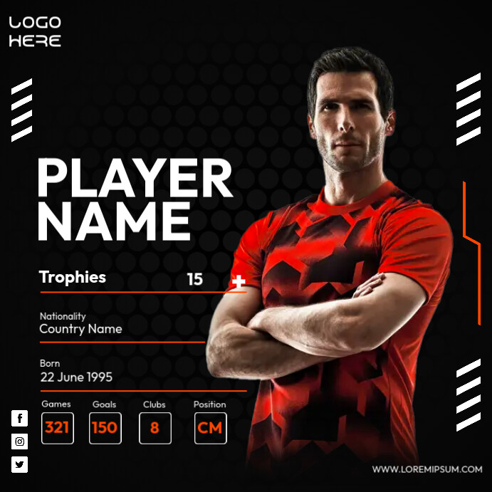 Player Profile Instagram Template PosterMyWall Player Profile Instagram Template PosterMyWall