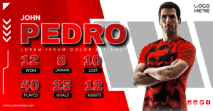 Player Status Template Red Facebook Shared Image