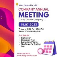 Playful Cheerful Company annual meeting Instagram Post template