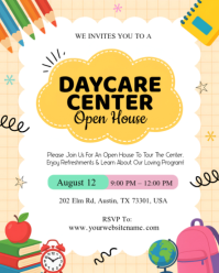 White Daycare Center Open House Instagram Portrait Template