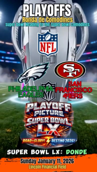 Szary NFL Playoff Announcement รีลบน Instagram Template