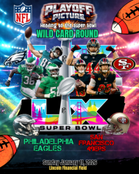 Zwart Super Bowl Playoffs Instagram Portrait Template