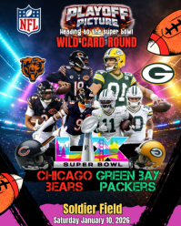 Black NFL Wild Card Round Instagram Portrait Template